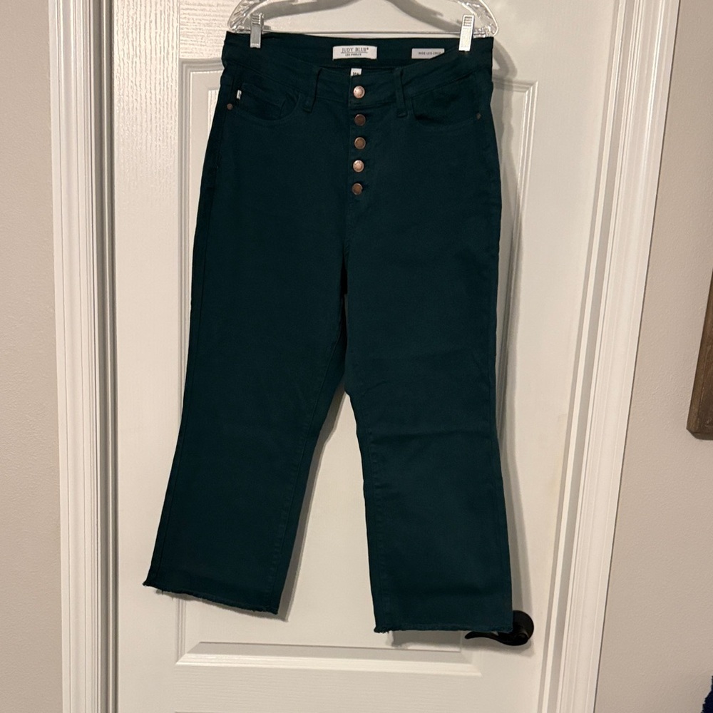 Judy Blue Dark Teal Cropped Jeans